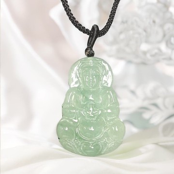 冰種果綠翡翠觀音菩薩項鍊 | 天然緬甸玉翡翠A貨 | 送禮