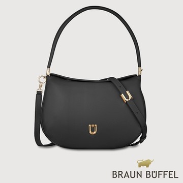 【BRAUN BUFFEL 德國小金牛】台灣總代理 艾拉娜 大肩包-黑色/BF846-27-BK