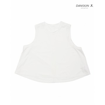 【Danskin】白色天絲涼爽透氣傘狀短版背心 X5VVS401