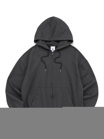Custom Overfit Two-Way French Terry Hoodie [Charcoal]