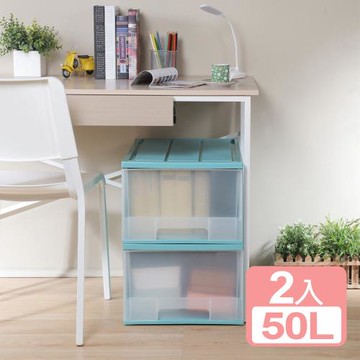 真心良品 Keyway聯府 面寬41.5cm綠妮亞超大抽屜式收納箱(50L)-2入