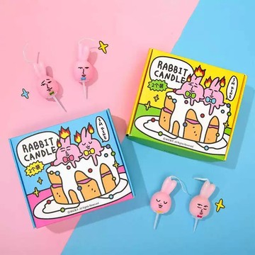 (研達 YENDAR) 粉紅兔子生日蠟燭組合裝 [共2款可選擇]