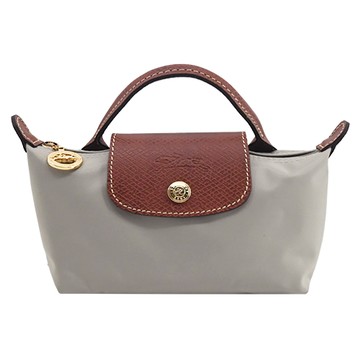 LONGCHAMP LE PLIAGE系列再生尼龍手提化妝包(小石子灰)