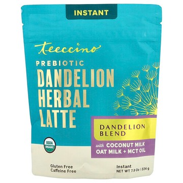 Teeccino, 速溶草本拿鐵，蒲公英混合物，無咖啡萃取，7.9 盎司（224 克）