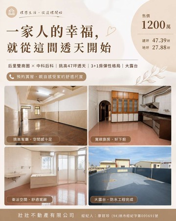 ★東森壯壯★近中科后科后里雙商圈｜挑高大空間美透天｜台中市后里區甲后路一段