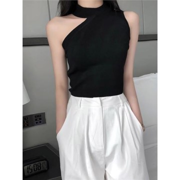 不規則掛脖吊帶女外穿美式小坎肩甜辣jazz上衣小背心內搭短款夏季