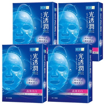 HADALABO 肌研 台灣公司貨 光透潤玻尿酸纖維美白面膜 28ml  6片  4盒