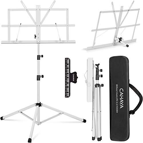 CAHAYA 楽譜クリップ付き 譜面台 折りたたみ式 2つの功能 読書台 卓上 筆記台 楽譜たて