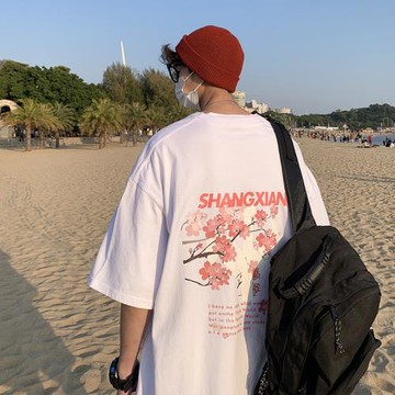 夏季短袖t恤男潮牌寬松港風半截袖美式高街320g重磅潮流百搭衣服