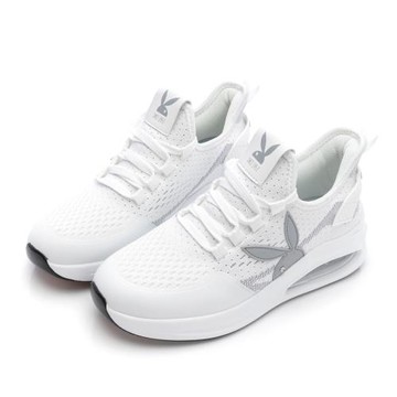 【PLAYBOY】活力回彈飛織增高氣墊鞋-PY2056白灰