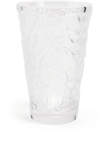 Lalique - Merles Et Raisins matte-finish vase (22.2cm) - unisex - Crystal - One Size - White