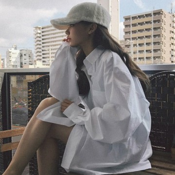 高級感白襯衫女設計感小眾夏2022外穿防曬衫上衣寬松外套內搭襯衣