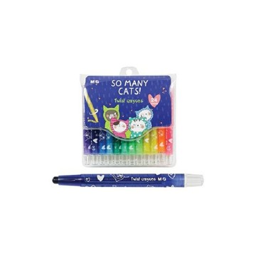 新易 CAT 貓咪 伸縮蠟筆 (短桿) (12色) (24色)【APP滿額下單10%點數(單一帳號最高5000點)】1/31止