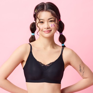 莎薇-無鋼圈貼合 M-3L罩杯內衣(黑)-ATT213BL