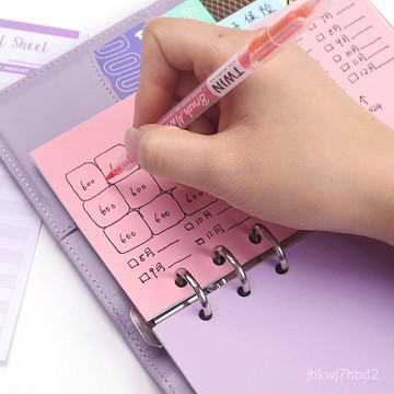 臺灣🚍8H出🉑存可放錢小紅書學生衕款A6冊活頁存錢本收納錢袋現金拉鏈記賬計劃