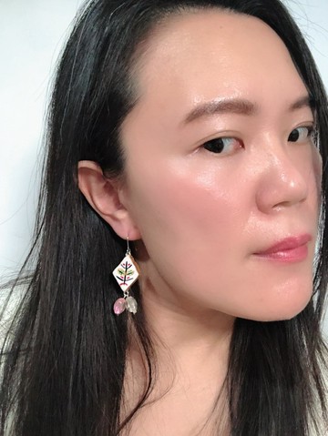 部落圖騰 民俗風 手作黏土耳環 手繪捏製 不銹鋼 吊墜款