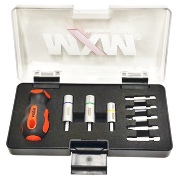 MXM TOOLS 水電系列定扭力9件組  短款替換式螺絲起子 + 定扭力接桿 + 起子頭 + 一字 + 十字 + 六角 + 收納盒  1組