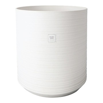 特蘭茲 條紋 圓形 塑膠花盆 246W  直徑 36 厘米 x 高 34.5 厘米  1個  白色