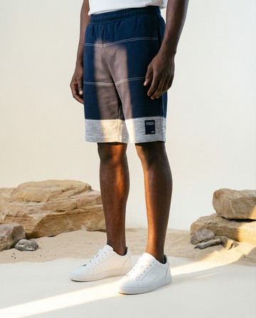 KINGO男款｜深藍配色抽繩休閒短褲611308