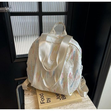 掃貨趁現在 小書包 高顔值書包女 學生後背包 上課書包 大容量背包 休閒大容量尼龍布女雙肩包2024新款學院風后揹包出遊