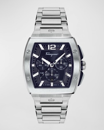 Men's F-80 Tonneau Chrono Stainless Steel Bracelet Watch