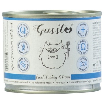 Gussto 無穀主食罐  6號美味火雞 + 鮪魚  200g  1罐