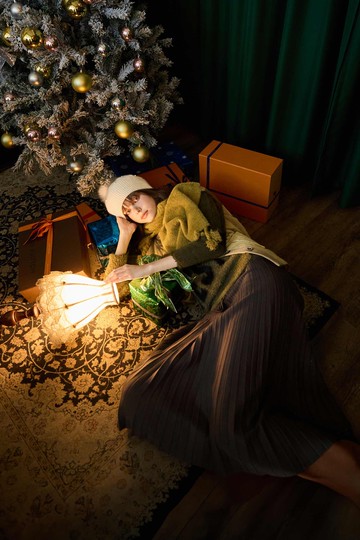 月光霧感針織百褶裙