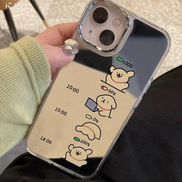 加班狗狗蘋果15手機殼14蘋果手機殼13軟殼1211鏡子xs全包式xr爆款
