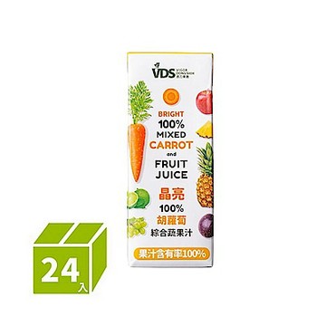 【VDS活力東勢】晶亮胡蘿蔔綜合蔬果汁200ml x24瓶/箱(利樂包)