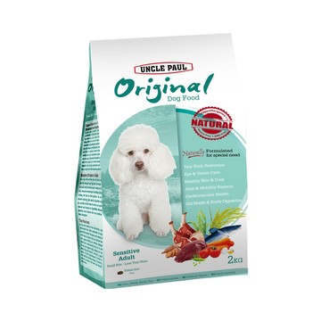 UNCLE PAUL 2包超值組 田園生機狗食 2kg 低敏成犬-小顆粒/護眼保健 (白貴賓 成犬 熟齡犬)