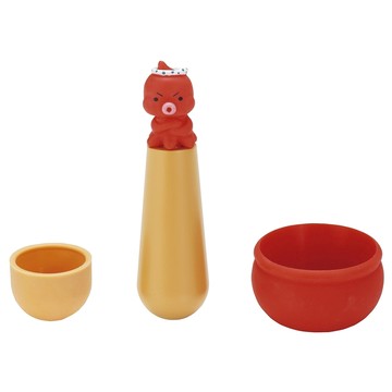 KAI 貝印 House 章魚燒塗油棒組 廚房用具  紅色 + 黃色  1組  全長(10.5cm) + 固定皿(3.5 x 2.6cm) + 紅色油皿(5.2 x 3cm)