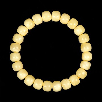 【正佳珠寶】蜜蠟琥珀 頂級純白蜜 蘋果老型珠 9x9mm 純白蜜蠟