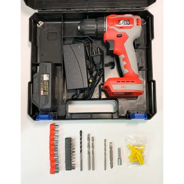 無刷大功率鋰電鑽 jj(牧田) 21v 2.0ah 紅色款單電池 塑盒 無刷大功率扭力 / 充電式手