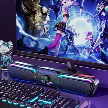 新品上市!!熱門爆品！！音響桌面電腦電腦家用桌靣有線 線遊戲電競音箱發燒級重低音炮長條式喇叭