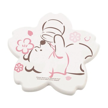 【收納王妃】和風維尼- 迪士尼Disney 限定款粉嫩櫻花季 造型珪藻土吸水杯墊 小熊維尼