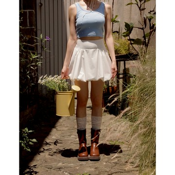 AIR SPACE LADY 高腰氣球感短裙(黑/白) 女裝 現貨