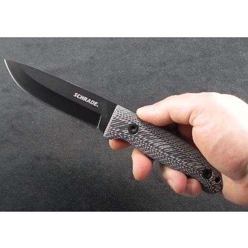 Schrade   シュレード SCHF56LM フロンティア フィクスドブレード ブラック マイカルタ シース・ファイヤスタータ付  ブッシュクラフト ナイフ -正規品-