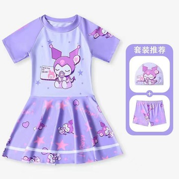 【臺灣-出貨】女童泳衣 女孩泳衣 女童泳裝 兒童泳衣女童小中大童公主分體風2025新款寶寶防曬女孩游泳衣套裝
