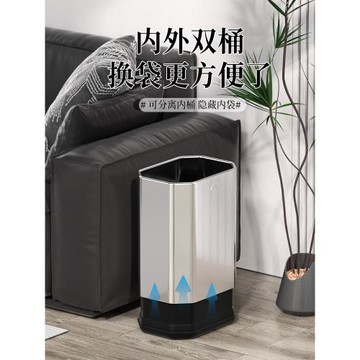 垃圾桶家用2025新款客廳廚房輕奢大容量不銹鋼衛生間廁所現代簡約
