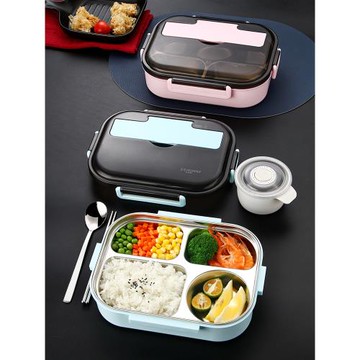 304不銹鋼飯盒保溫盒兒童學生專用便當盒便攜上班族食堂打飯餐盒