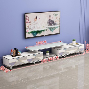 電視櫃 茶幾組合現代簡約輕奢風小戶型牆櫃客廳家用可伸縮電視機櫃【摩可美家】