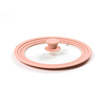 矽膠多用途多段式萬用鍋蓋 粉色 22~26cm 1入  26cm  1個