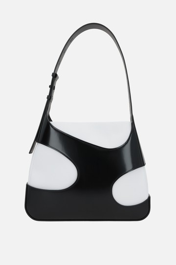 FERRAGAMO Cut-Out medium canvas and brushed leather shoulder bag Woman