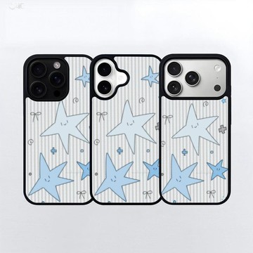 海藍星星適用iPhone16菲林15ProMax蘋果13手機殼14磁吸17小眾12硬11