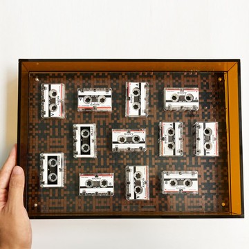 新年2026 托盤 紅點 卡帶編織 | 多功能擺飾框 | 可可咖啡色 |