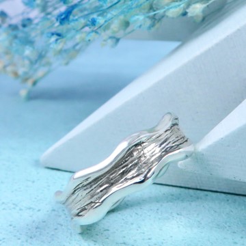 ART64 純銀 浪花銀戒 浪濤(男款) 925純銀戒指