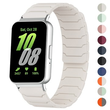 SAMSUNG 適用於三星 Galaxy Fit 3 矽膠可調節錶帶智能手鍊腕帶的磁環錶帶