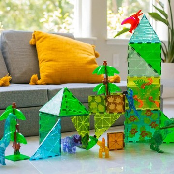 恐龍大探索【Magna-Tiles®】恐龍世界 XL 50片｜寶貝生日快樂 生日禮 益智玩具 磁力片 磁力積木 玩中學 快樂成長 送上祝福 天秤座 禮物推薦
