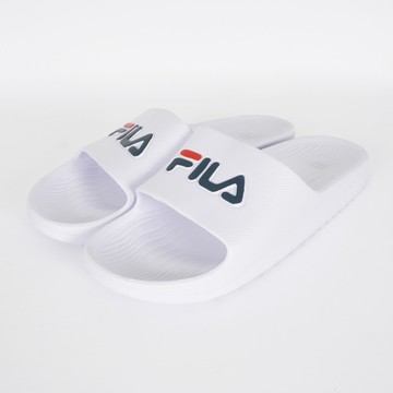 FILA  防水 一體成形運動拖 白