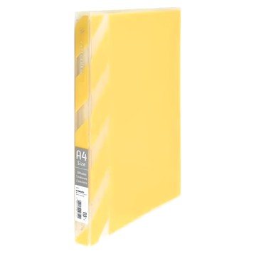 KyOKUTO 30孔半透明資料夾 A4 附白色索引引隔板5pcs 可收納100枚  粉黃色  1本